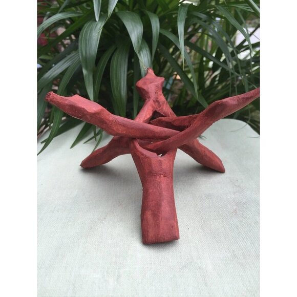 12" Tripod Wood Stand Display Stand Gemstone Mineral Specimen Sphere Shell - Picture 7 of 7